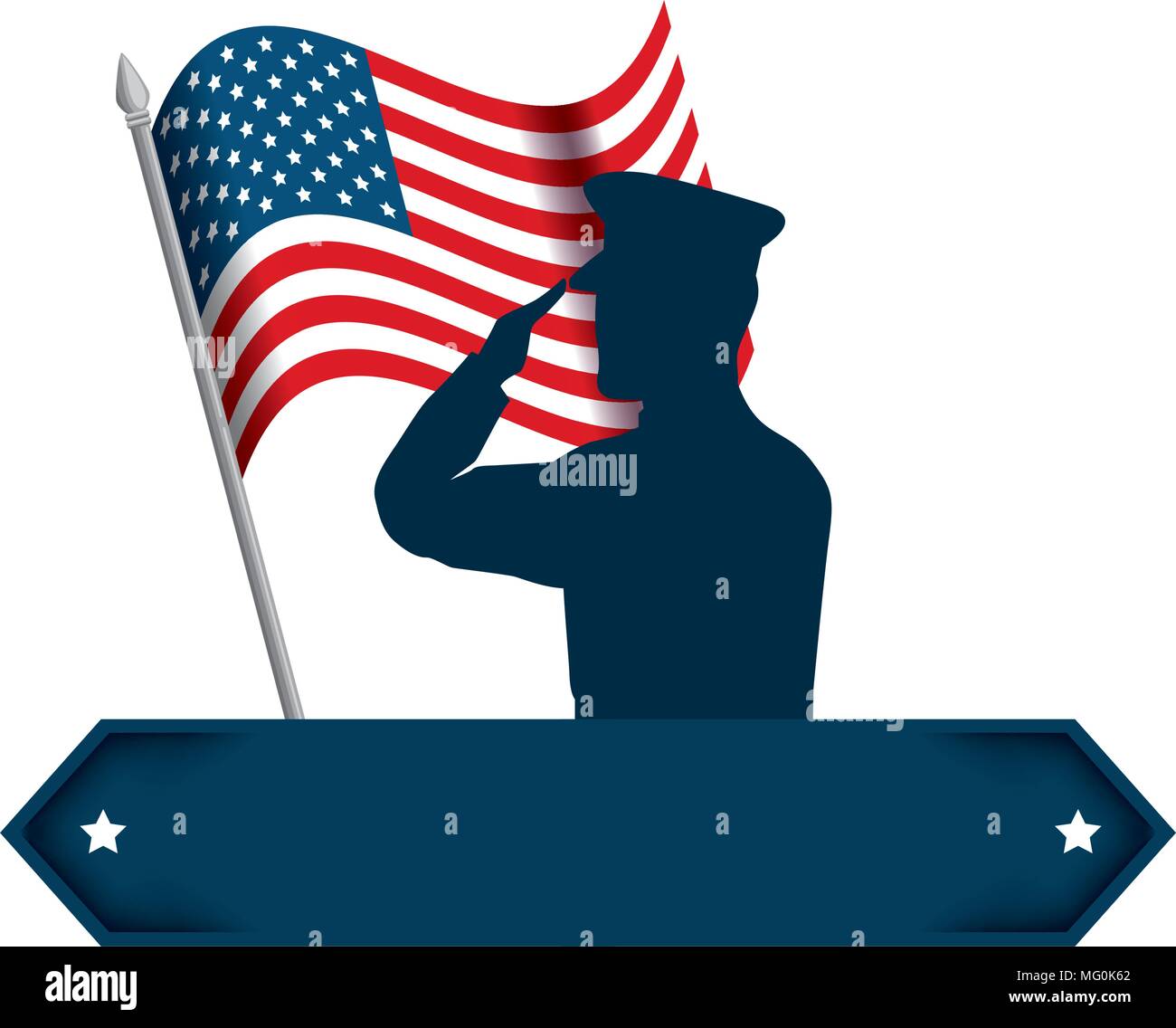 soldier saluting flag clipart