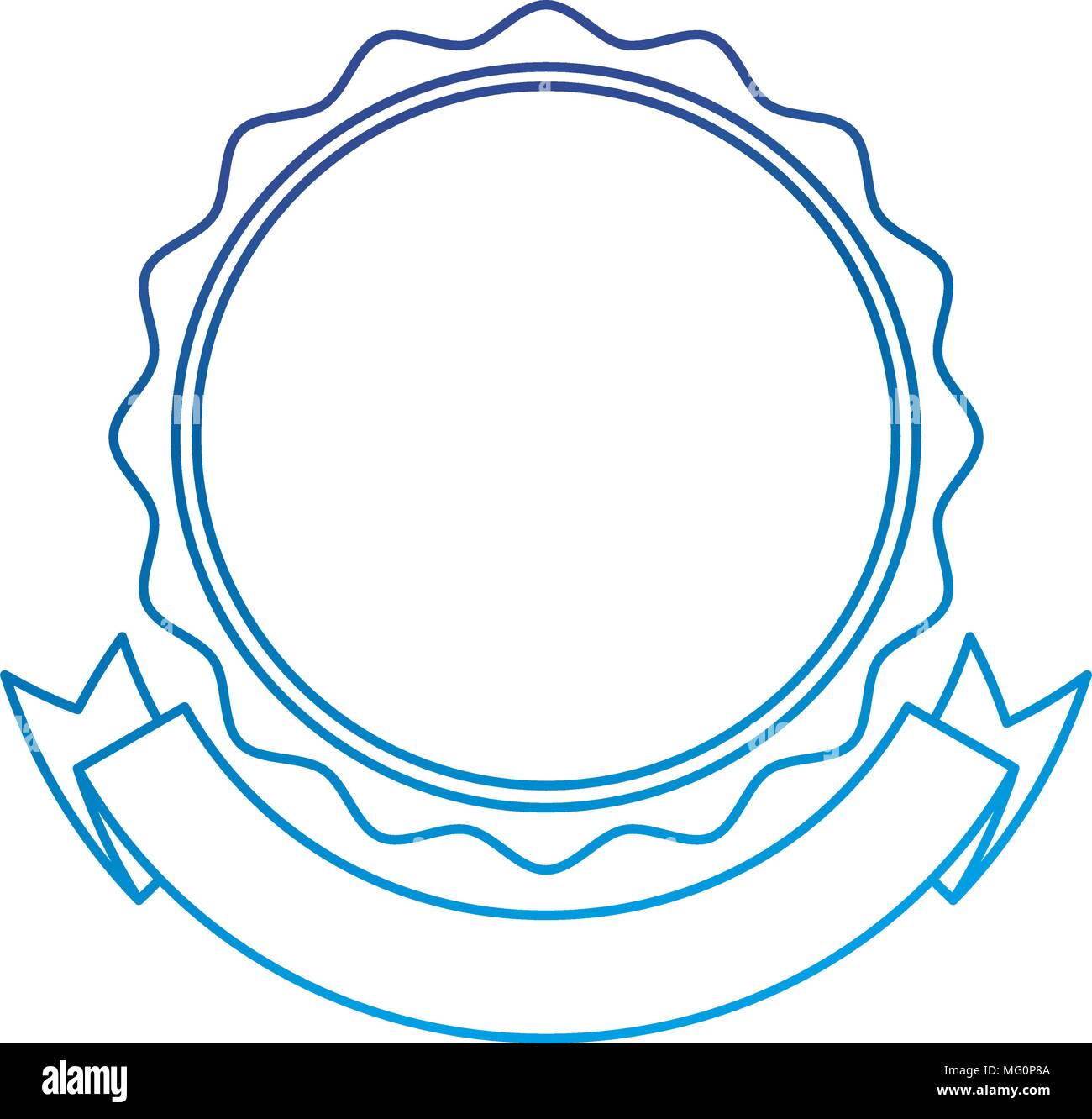 circle lace with ribbon emblem icon vector illustration design Stock