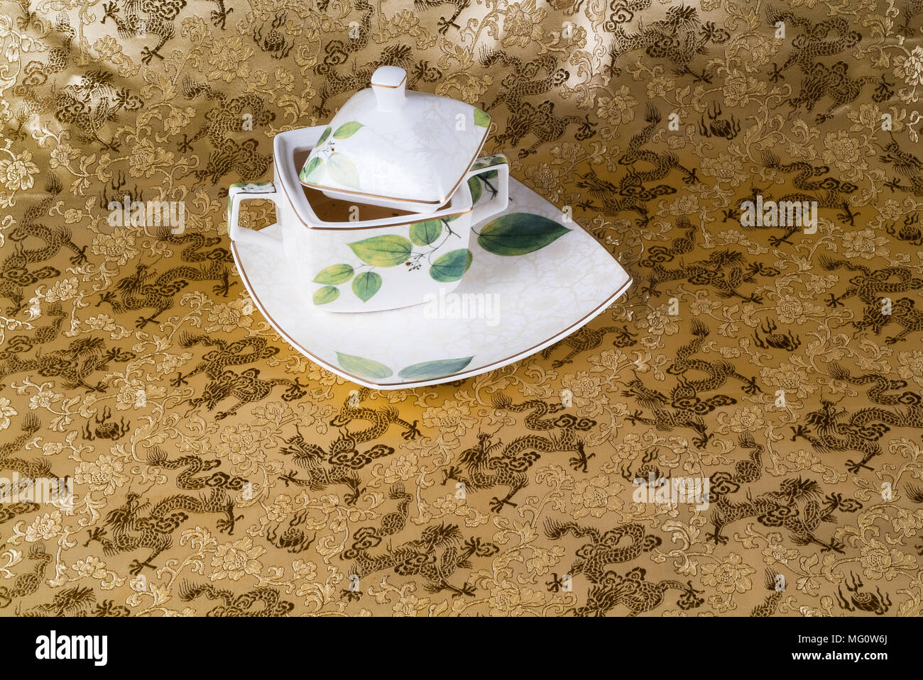 green tea set with background Stock Photo - Alamy