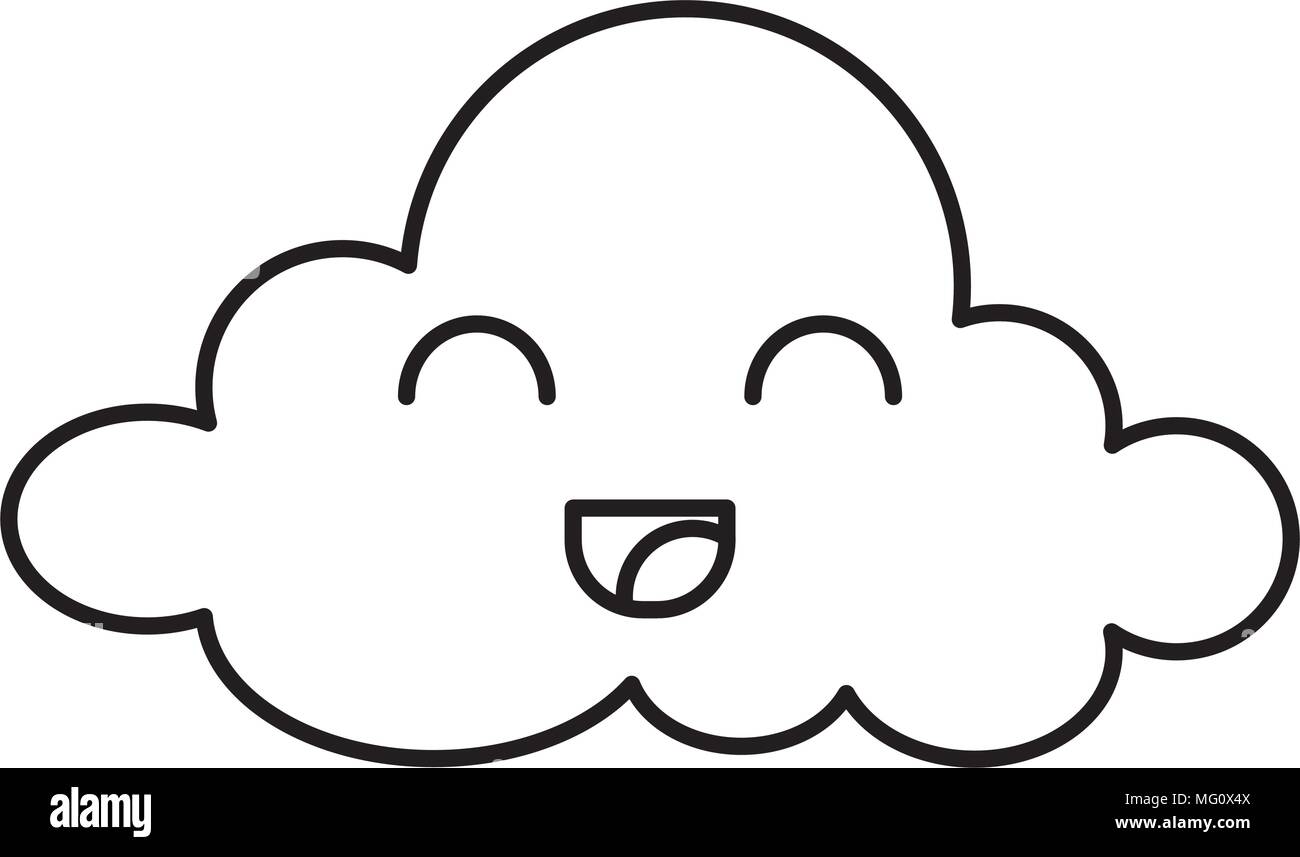 cloud sky kawaii character vector illustration design Stock Vector ...