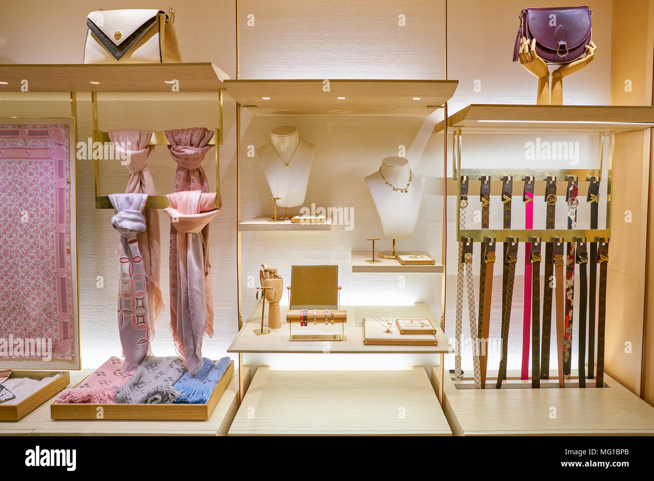 Luxury fashion accessories display shelves hi-res stock photography and  images - Alamy