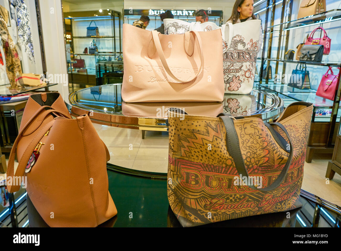 MILAN, ITALY - CIRCA NOVEMBER, 2017: Burberry bags on display at  Rinascente. Rinascente is a collection of high-end stores Stock Photo -  Alamy