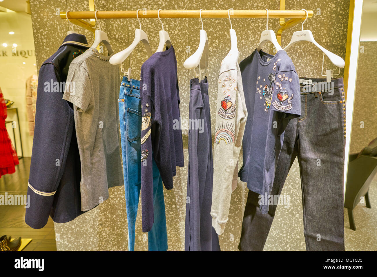 MILAN, ITALY - CIRCA NOVEMBER, 2017: various of Valentino clothes on  display at Rinascente. Rinascente is a collection of high-end stores Stock  Photo - Alamy