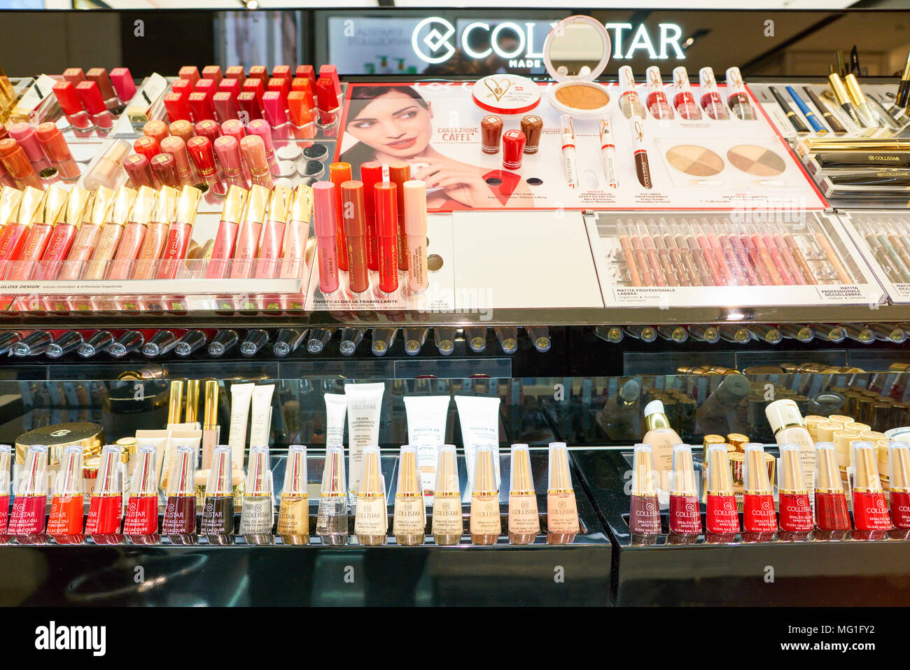 ROME, ITALY - CIRCA NOVEMBER, 2017: Collistar beauty products sit on  display at a second flagship store of Rinascente in Rome Stock Photo - Alamy
