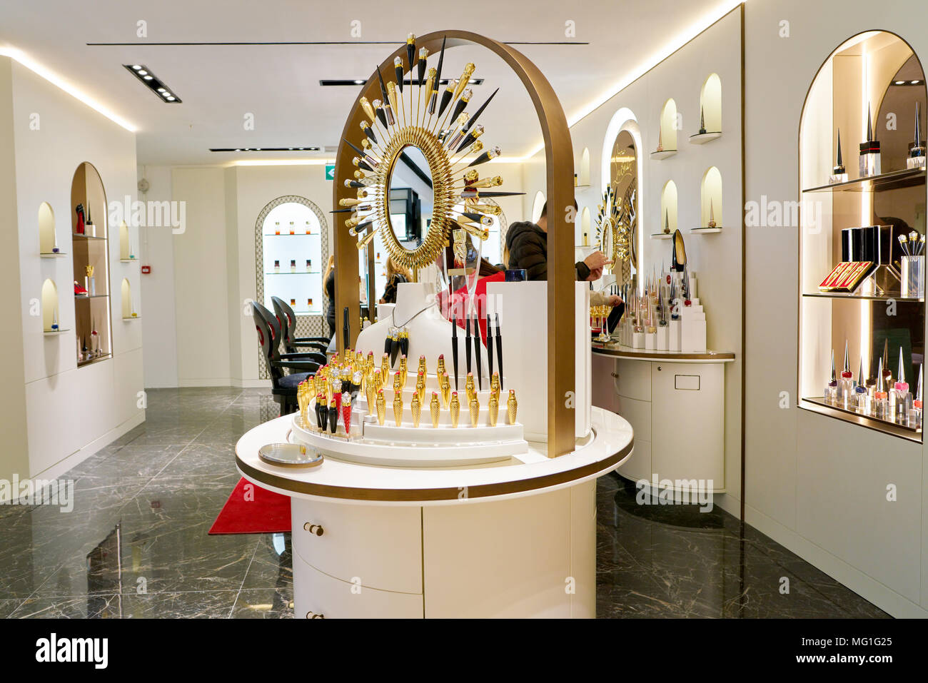 ROME, ITALY - CIRCA NOVEMBER, 2017: Christian Louboutin beauty products sit  on display at a second flagship store of Rinascente in Rome Stock Photo -  Alamy