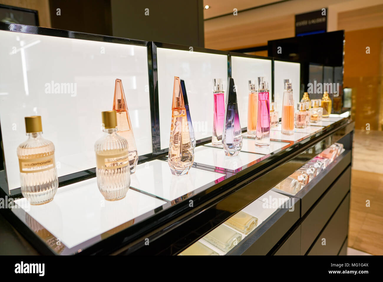 ROME ITALY CIRCA NOVEMBER 2017 bottles of Givenchy fragrance