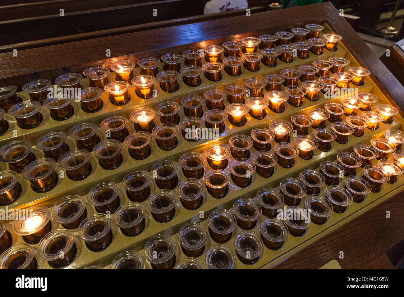 Prayer Candles in a church Stock Photo Alamy