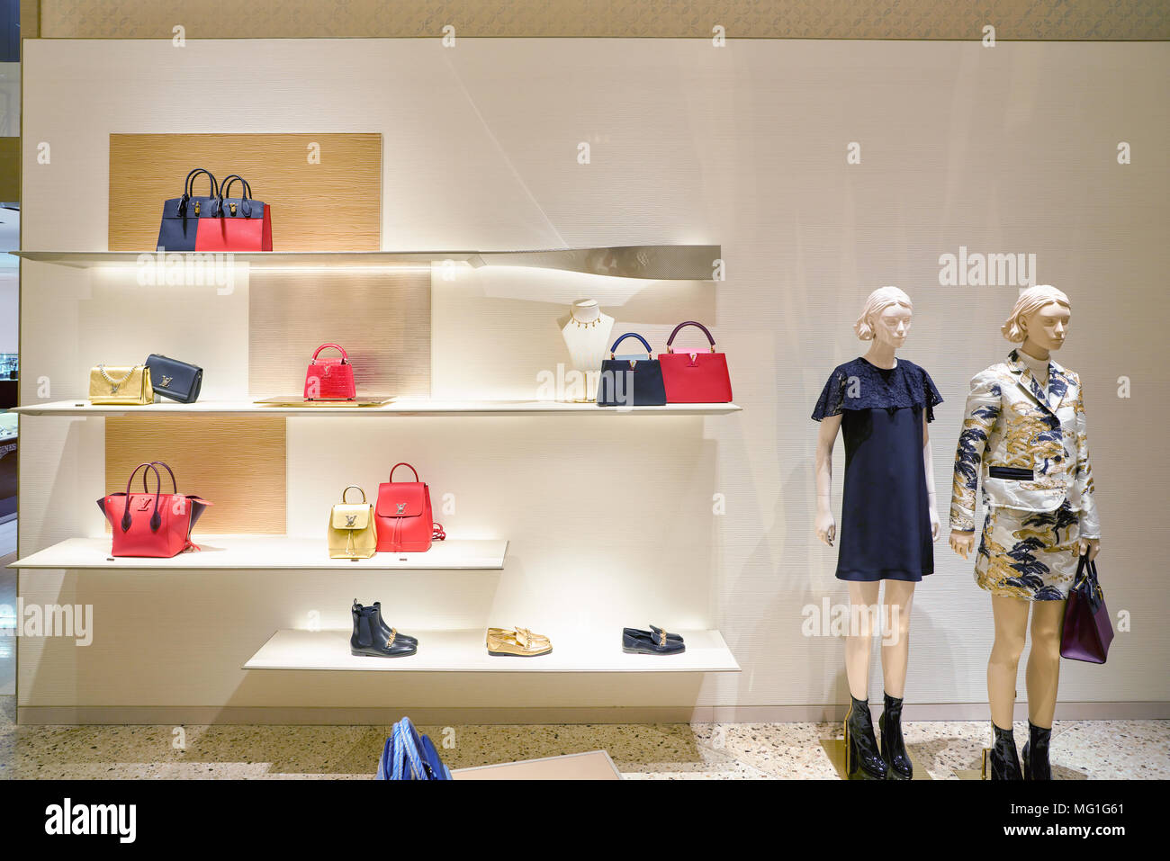 ROME, ITALY - CIRCA NOVEMBER, 2017: inside Louis Vuitton store at a second  flagship store of Rinascente in Rome. Louis Vuitton is a fashion house and  Stock Photo - Alamy
