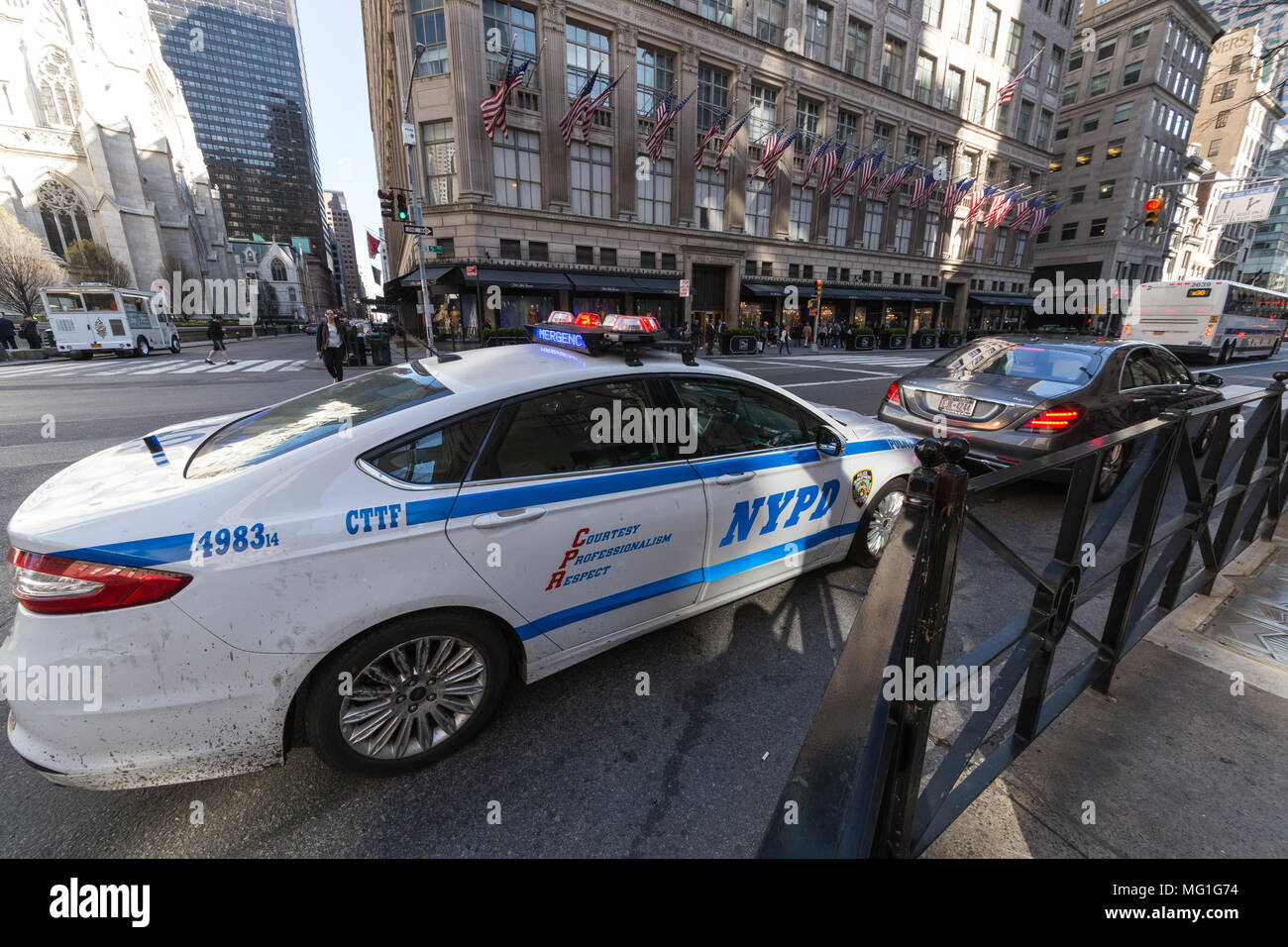 NYPD Vehicle Stop Stock Photo
