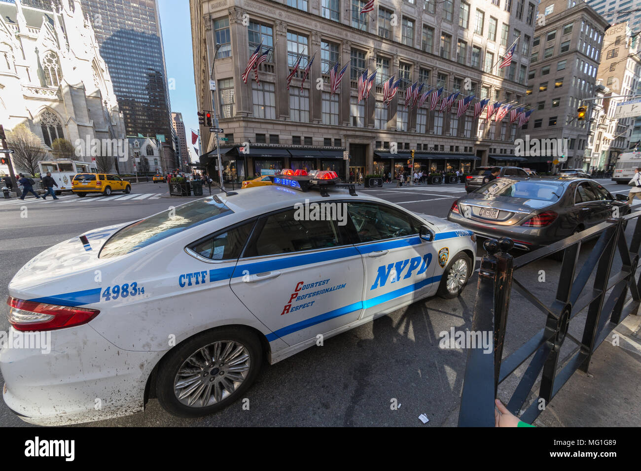 NYPD Vehicle Stop Stock Photo