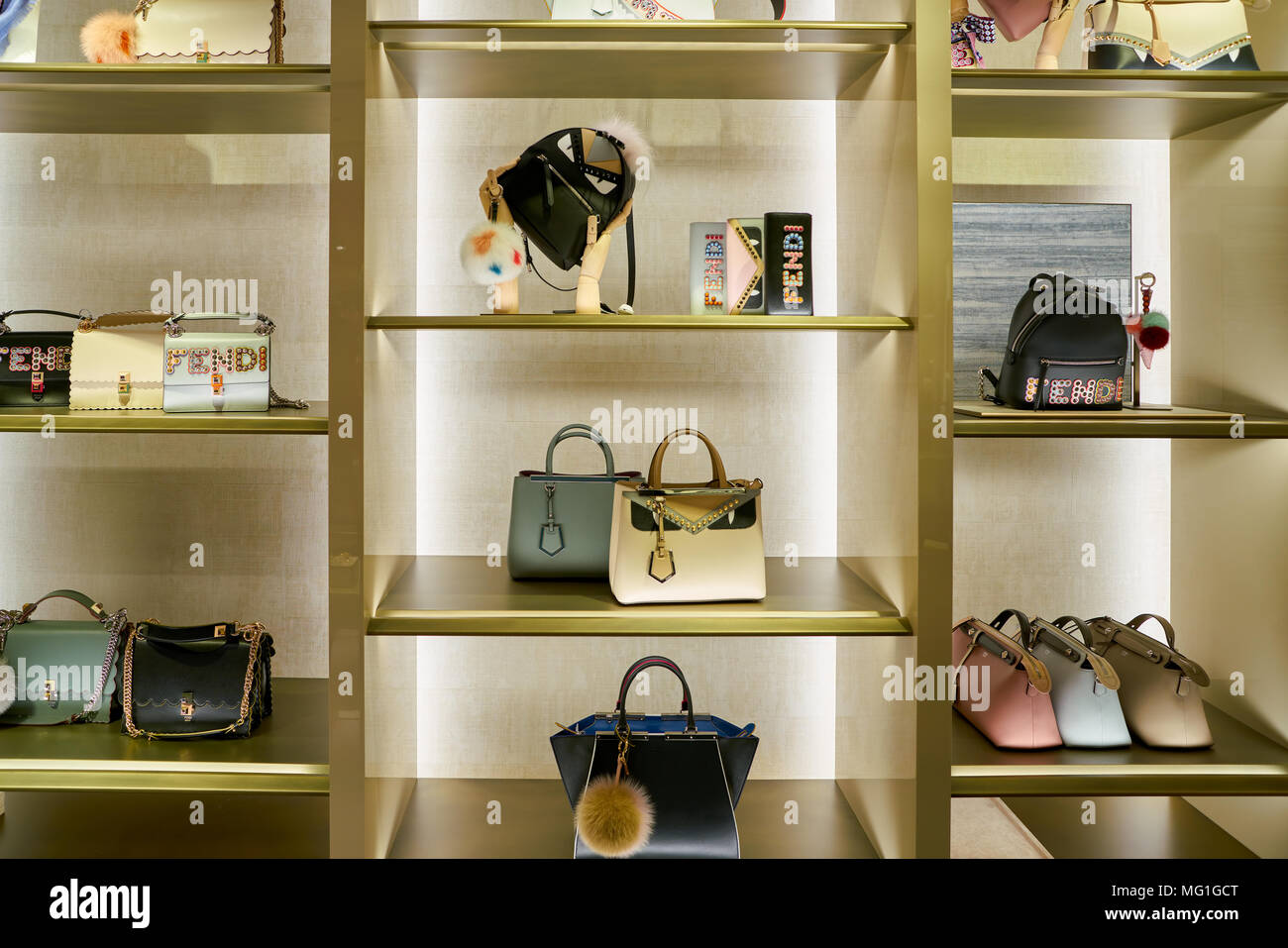 Fendi bags at the Rinascente fashion store in Rome Stock Photo - Alamy