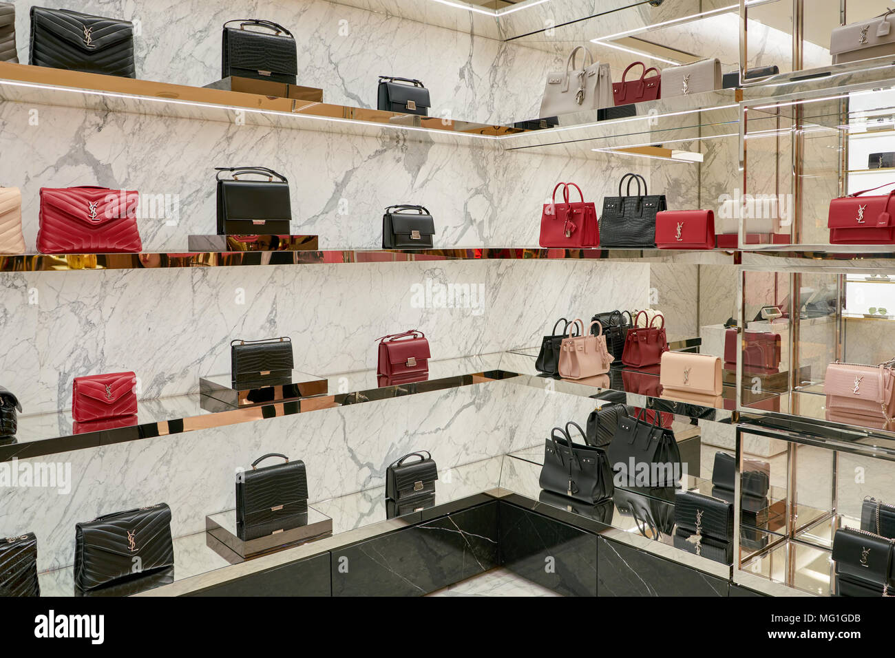 ROME, ITALY - CIRCA NOVEMBER, 2017: Yves Saint Laurent bags on display at a  second flagship store of Rinascente in Rome Stock Photo - Alamy