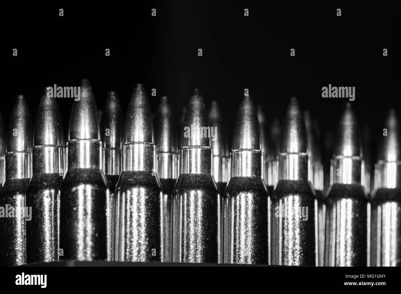 Rifle bullet cartridges Black and White Stock Photos & Images - Alamy