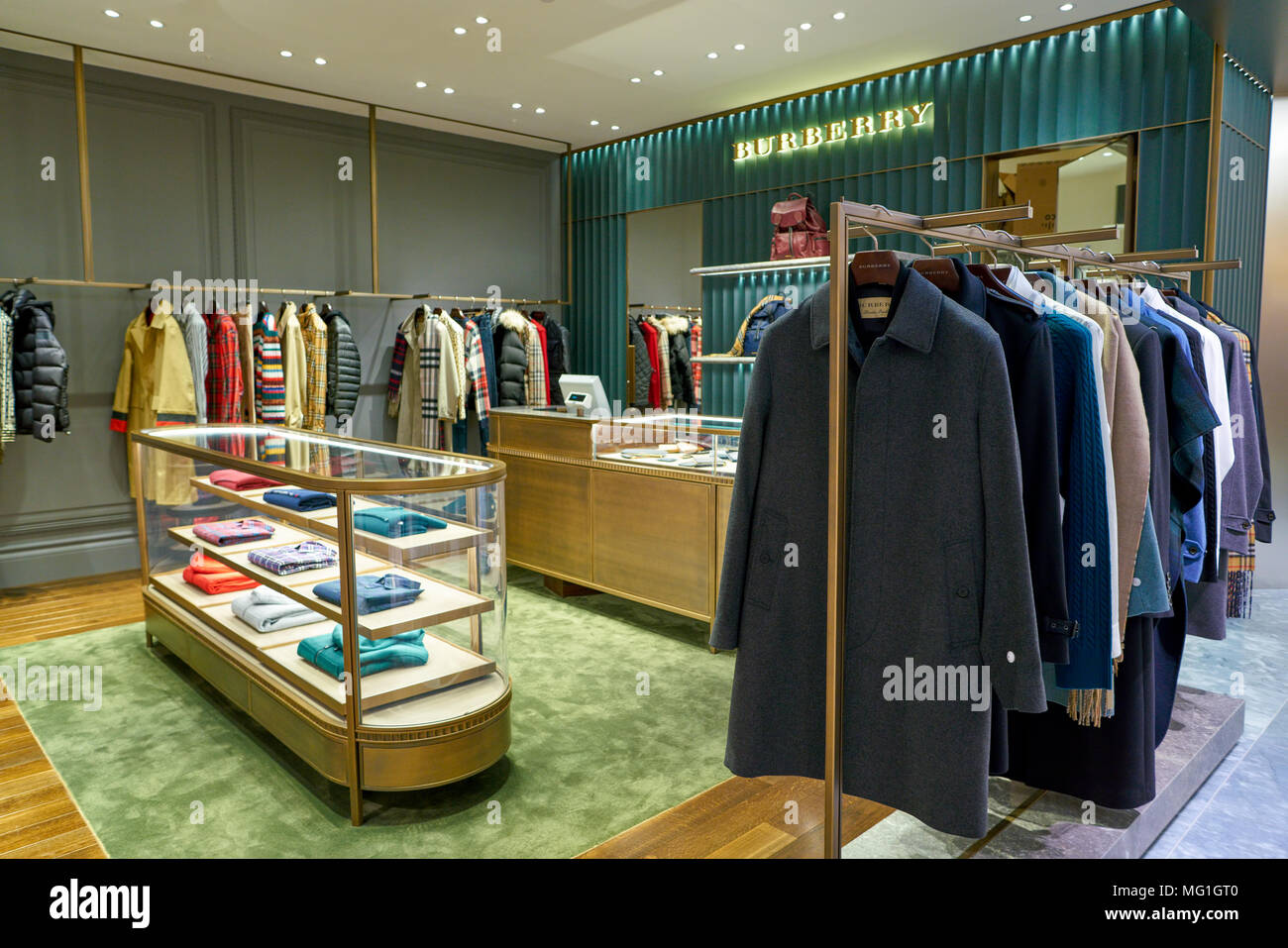 ROME, ITALY NOVEMBER, 2017: Burberry clothing on display second flagship store of Rinascente in Rome Stock Photo - Alamy