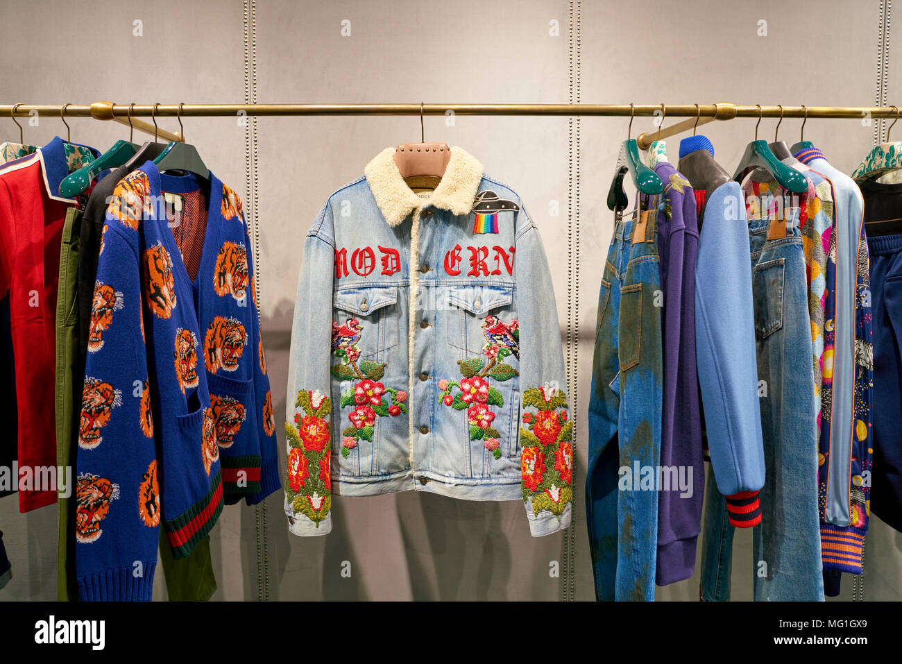 ROME, ITALY - CIRCA NOVEMBER, 2017: Gucci clothing on display at a second  flagship store of Rinascente in Rome Stock Photo - Alamy