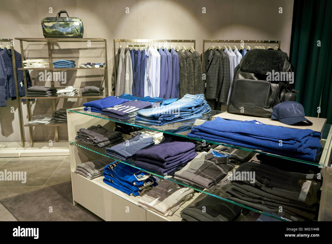 ROME, ITALY - CIRCA NOVEMBER, 2017: Calvin Klein clothing on display at a  second flagship store of Rinascente in Rome Stock Photo - Alamy