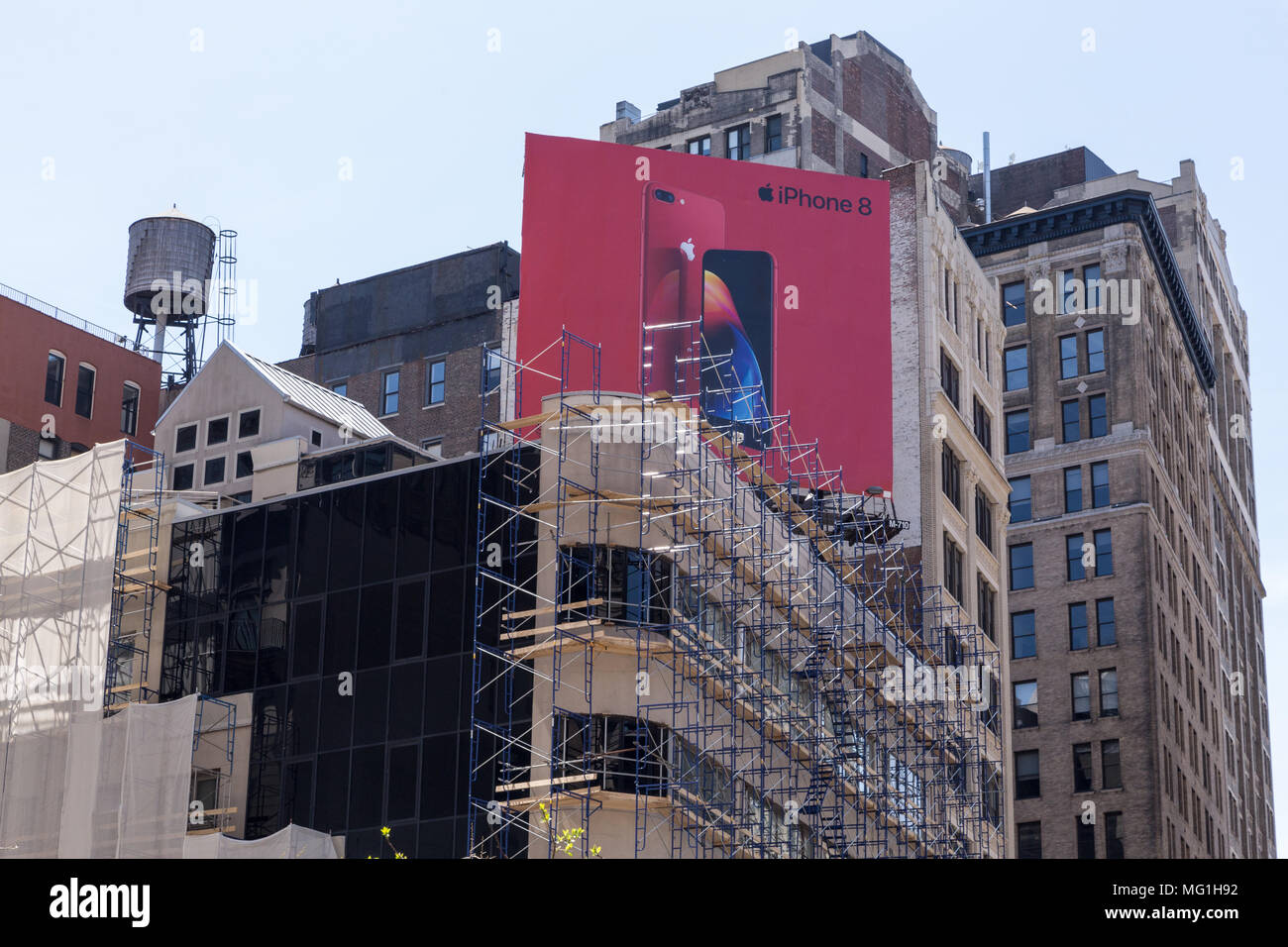 iPhone 8 Billboard in New York City Stock Photo