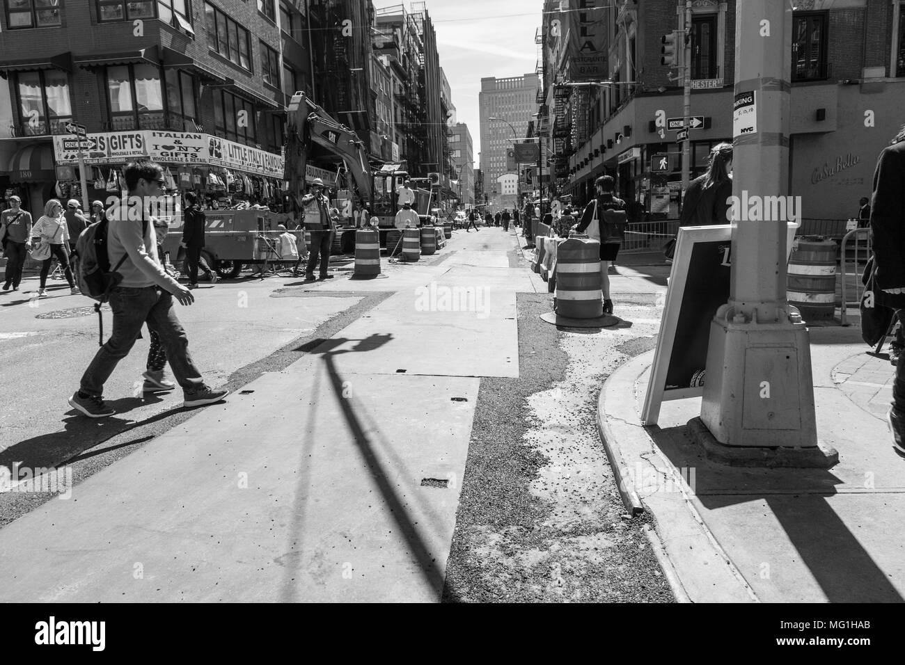 Intersection in NYC Little Italy Stock Photo