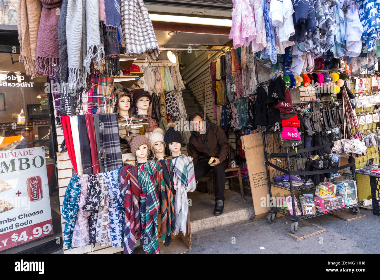 Merchant in New York City Chinatown Stock Photo