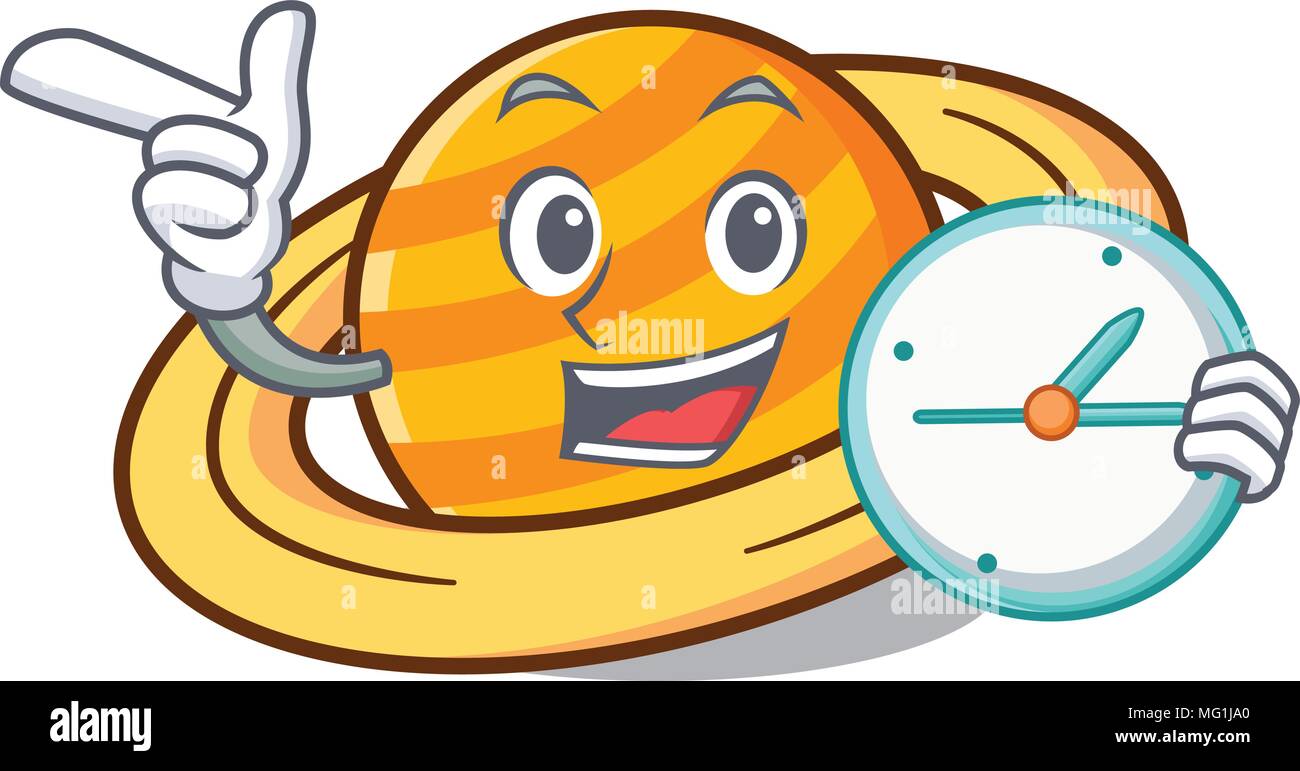 With clock planet saturnus character cartoon Stock Vector Image & Art ...