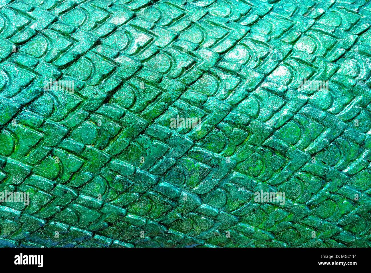 Green scale of naga statue Background Stock Photo - Alamy