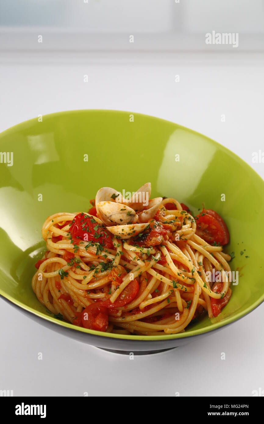 seafood tomato sauce pasta Stock Photo - Alamy