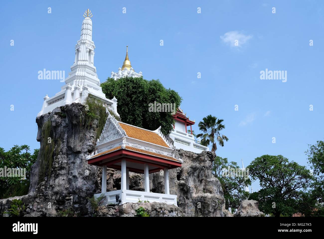 Kao Mo Garden in front of Wat Prayoon Temple, Bangkok Thailand. Stock Photo