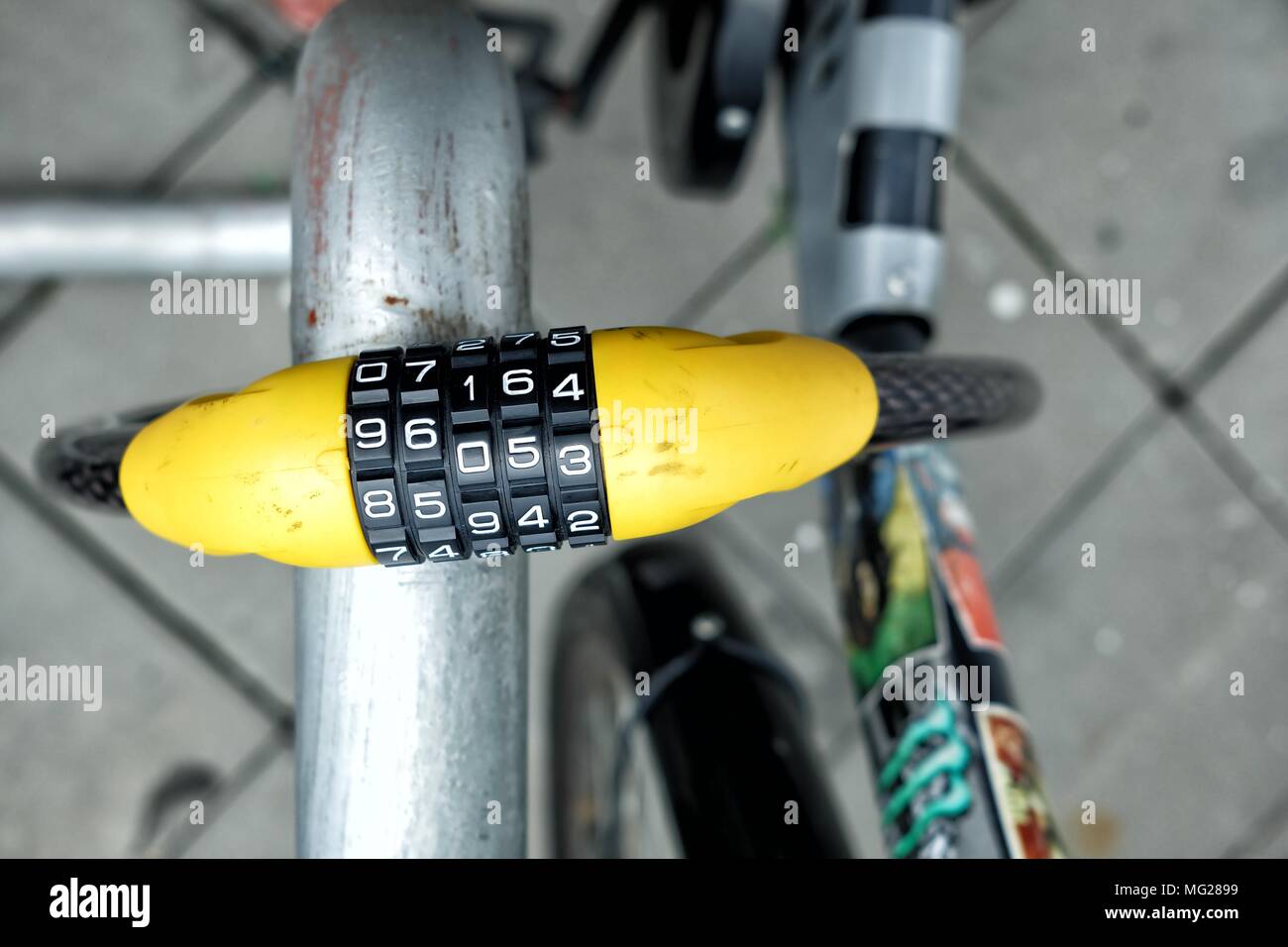Close-up Bicycle Lock. Stock Photo