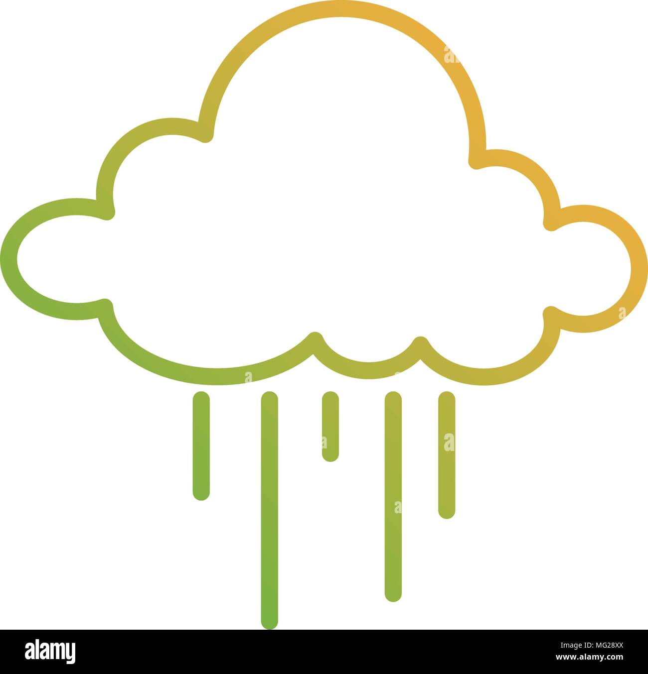 cloud sky with rain drops vector illustration design Stock Vector Image ...