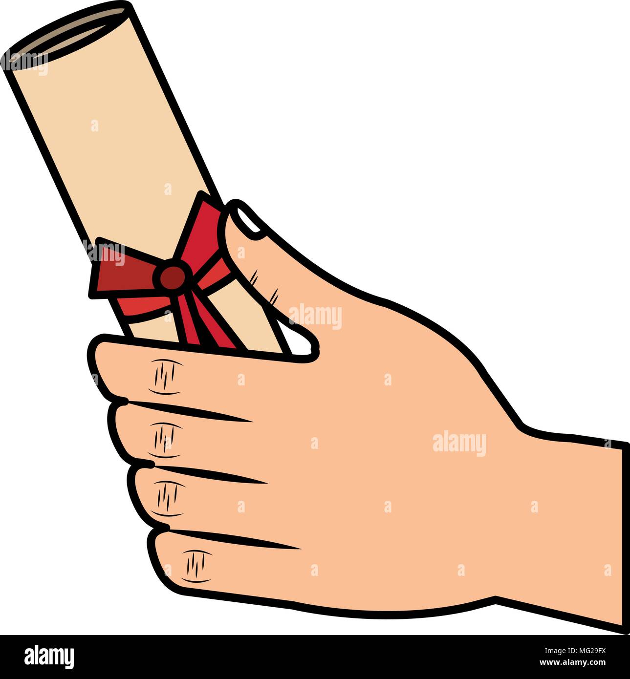 hand human with graduation diploma Stock Vector Image & Art - Alamy