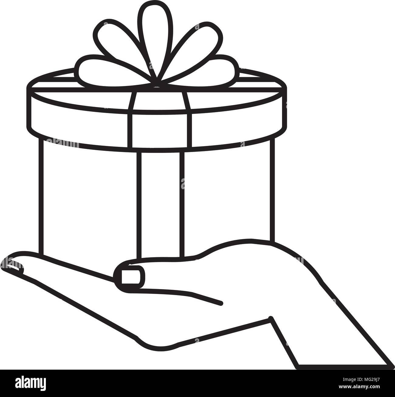 hand lifting gift box present icon Stock Vector Image & Art - Alamy
