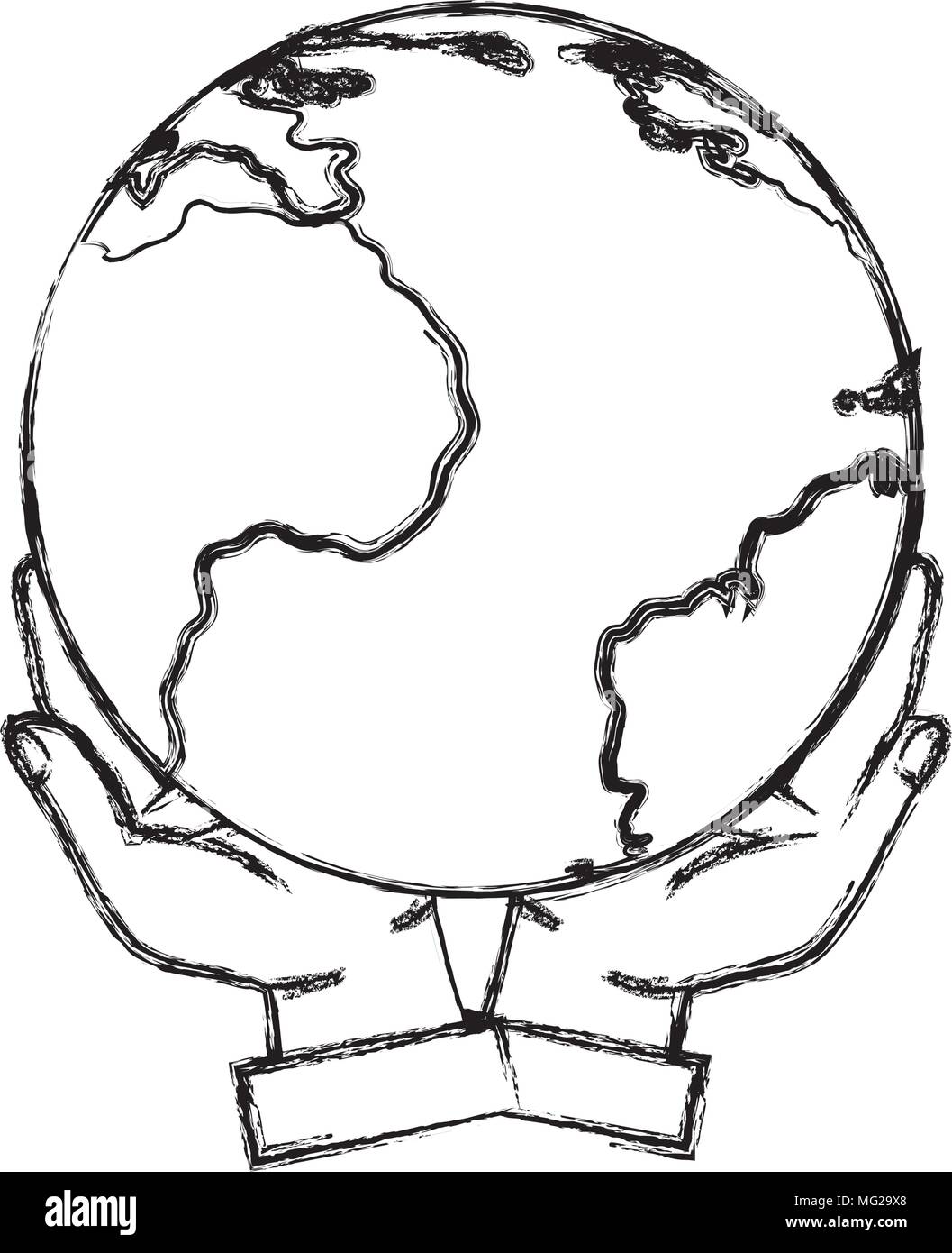 hands with earth planet icon Stock Vector Image & Art - Alamy