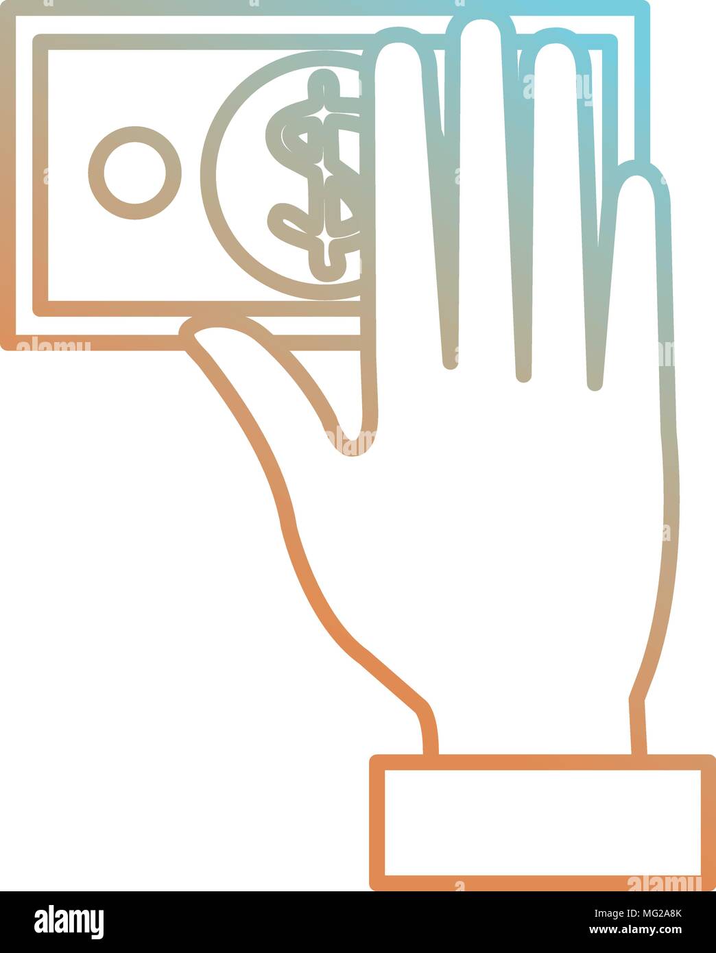 hand with bill dollar money icon Stock Vector Image & Art - Alamy