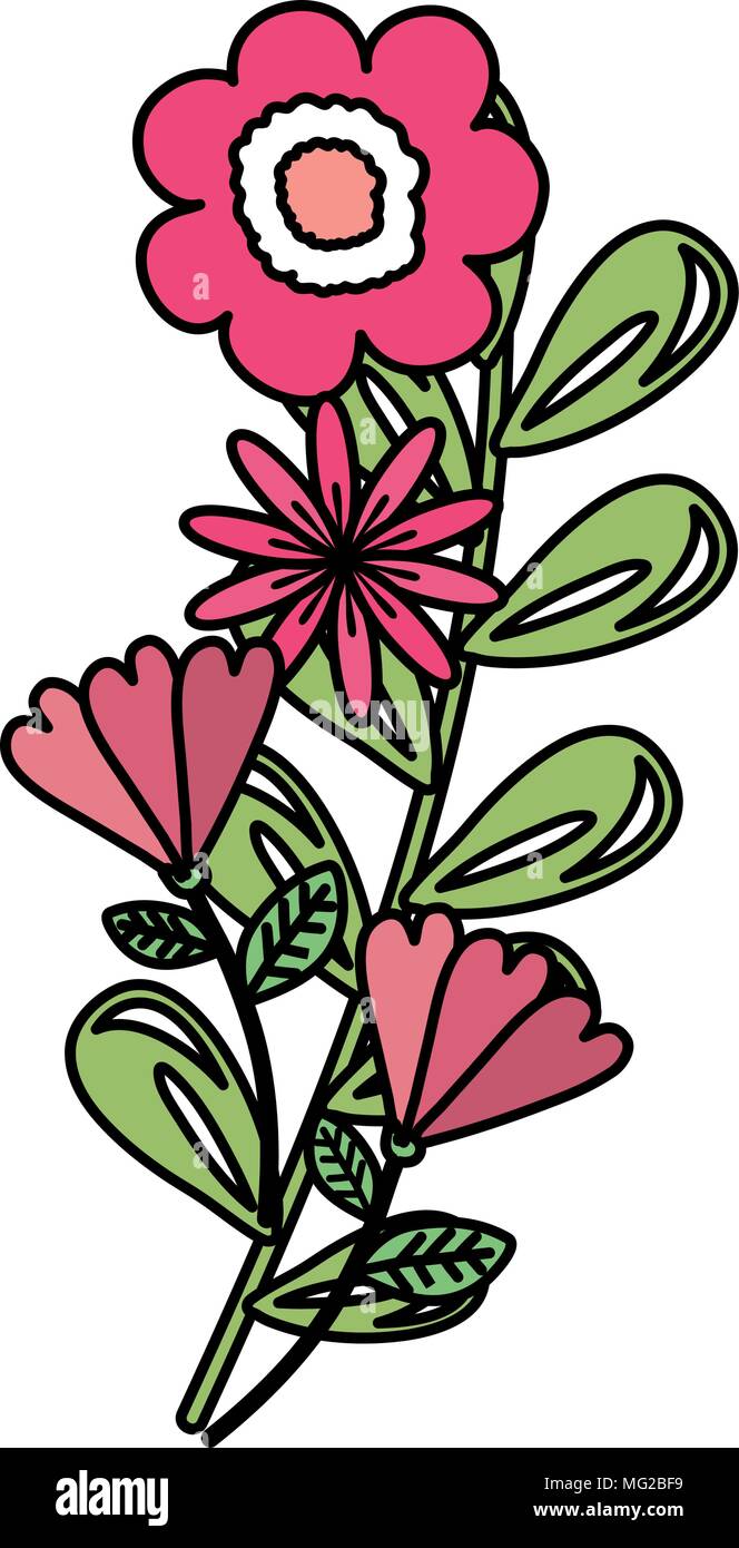 flowers and leafs garden decorative Stock Vector Image & Art - Alamy