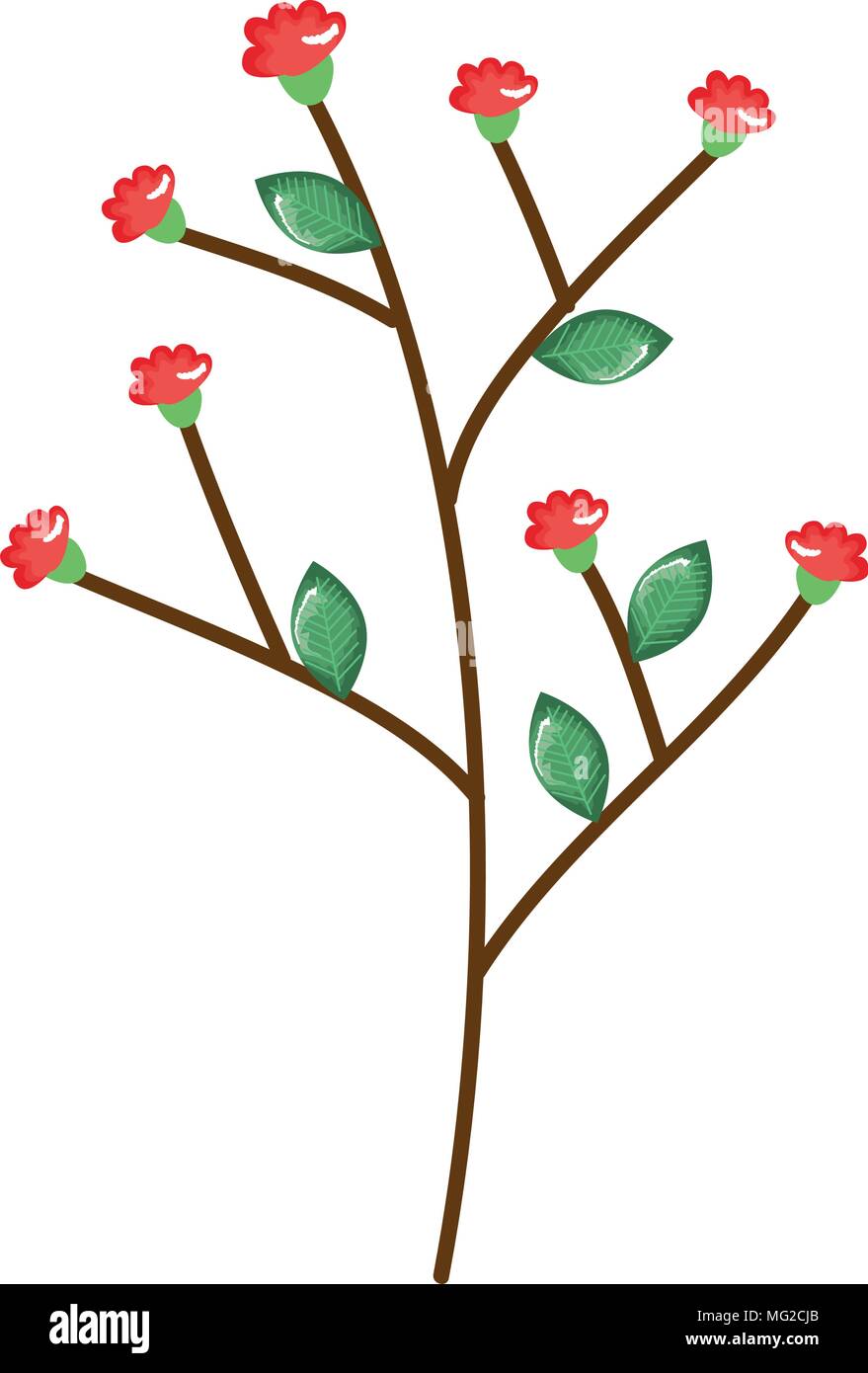 flowers and leafs garden decorative Stock Vector Image & Art - Alamy