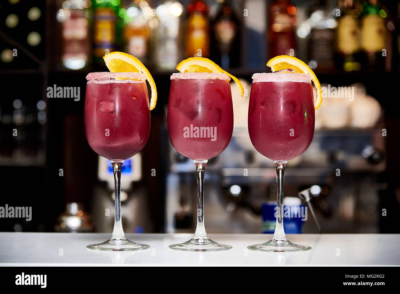 A cocktail party in a nightclub, many drinks stand in a row on the bar  Stock Photo - Alamy