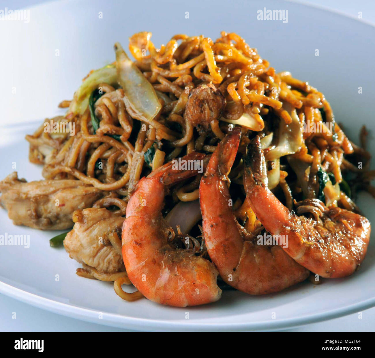 fried rice noodles with Seafood Stock Photo Alamy