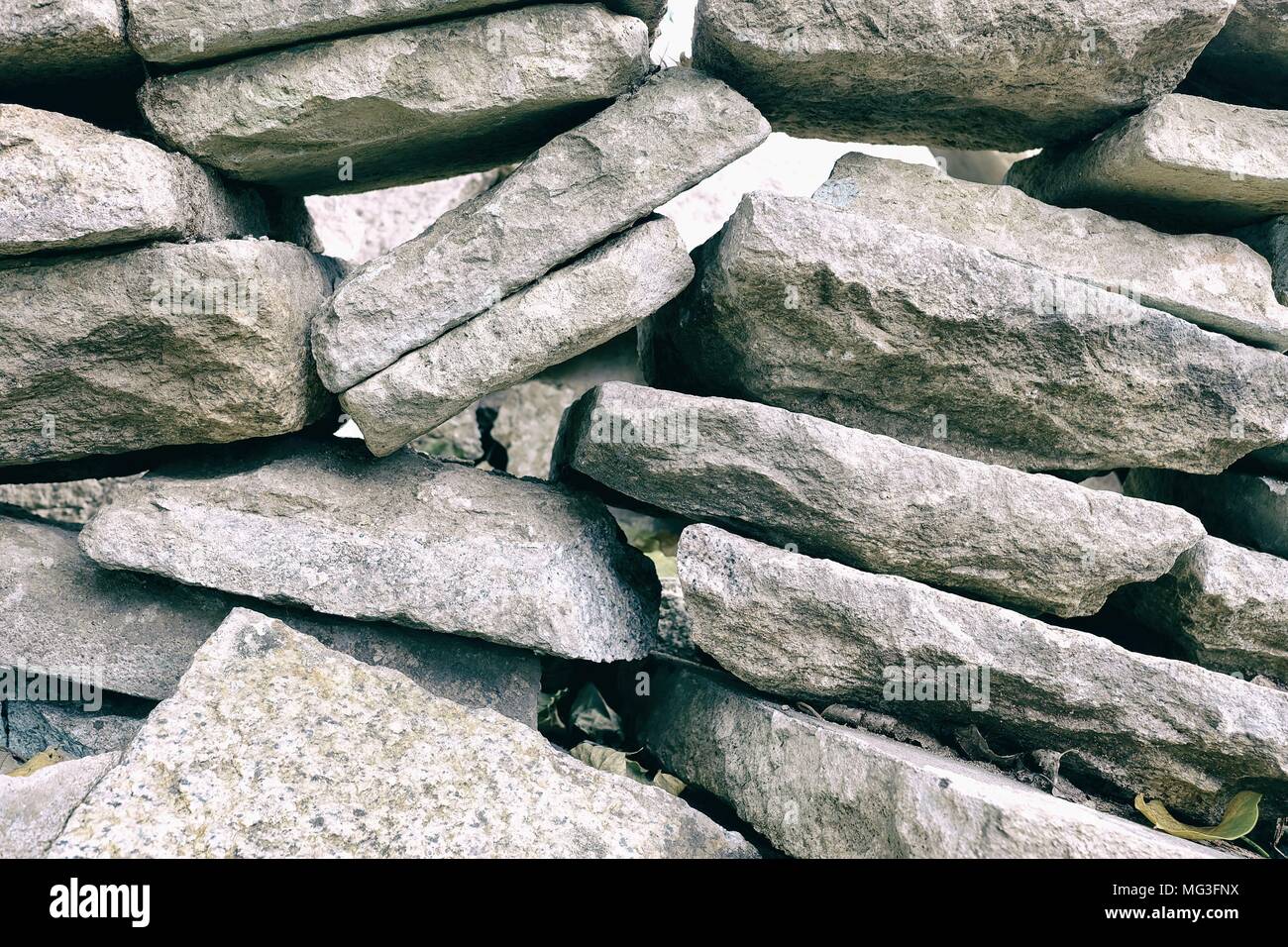 Stone Fence Background Stock Photo - Alamy