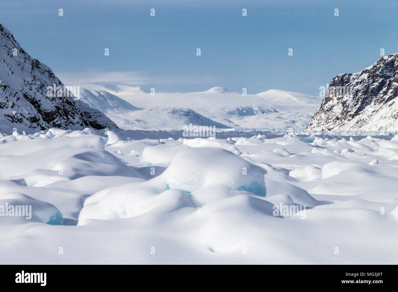 Baffin Island Nunavut Canada scenery on a frozen fjord. Frozen landscape Stock Photo Alamy