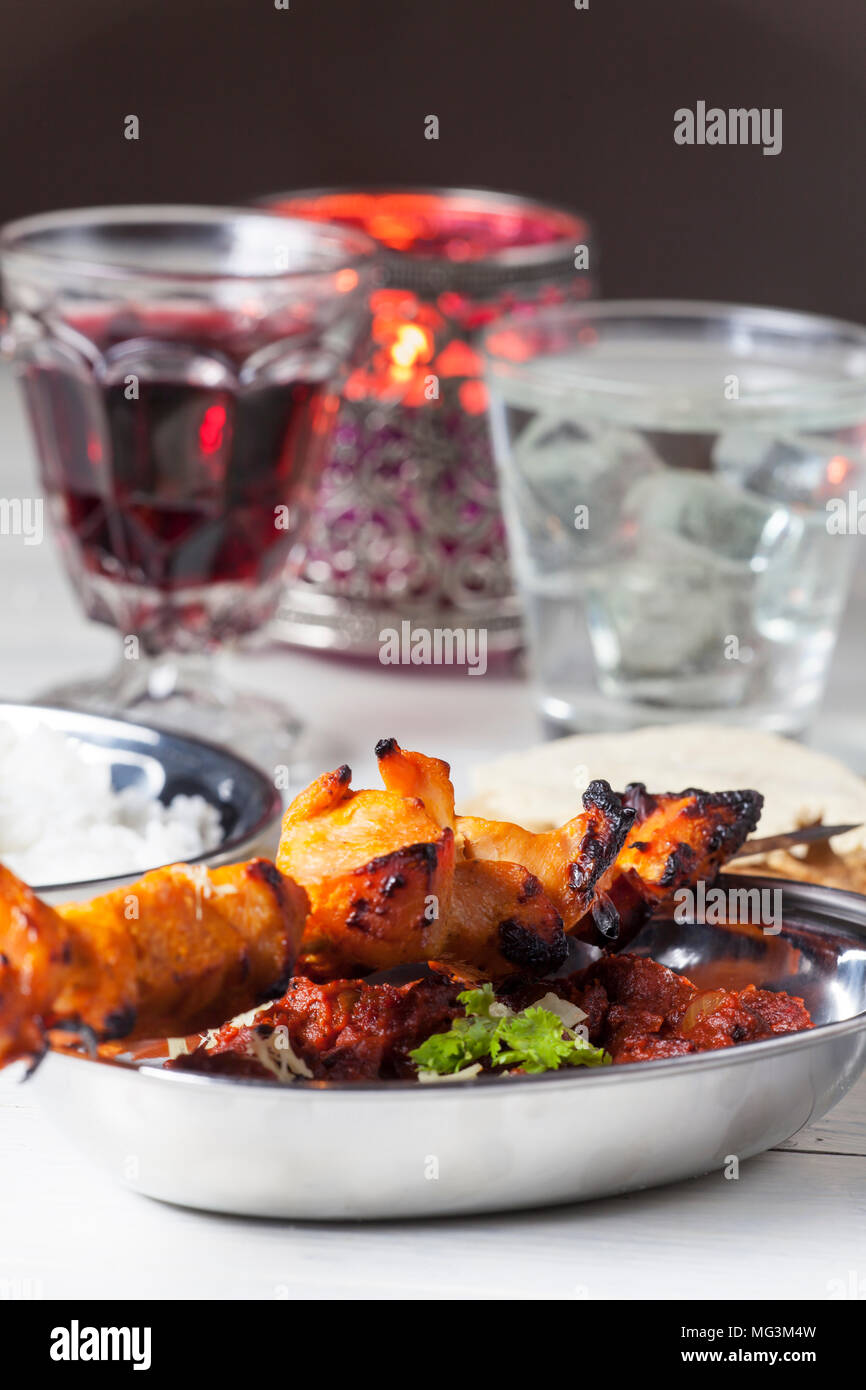 Chicken tikka masala with red wine hires stock photography and images