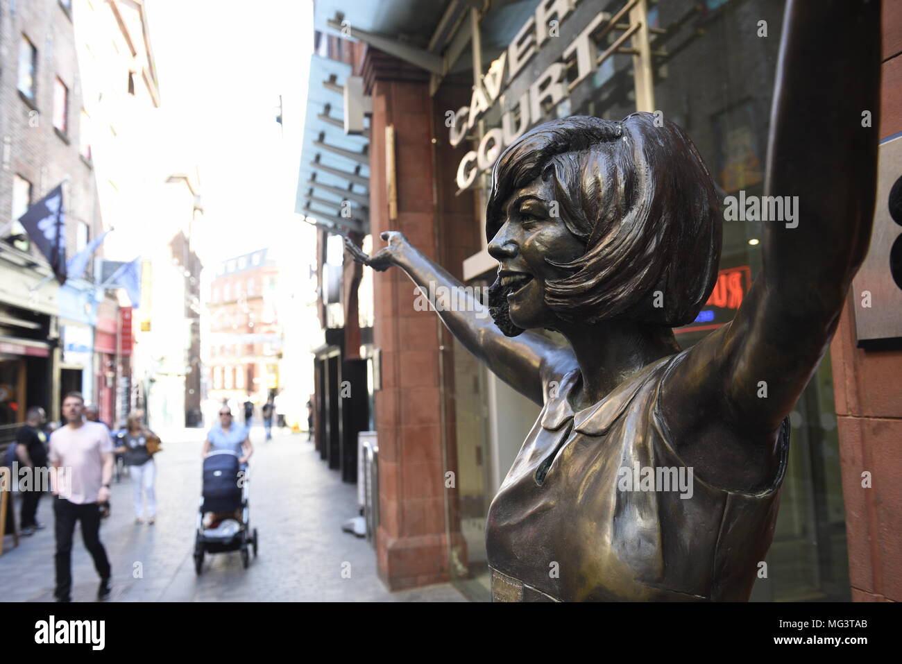 Statue of singer Cilla Black beside the Cavern in Mathew Street