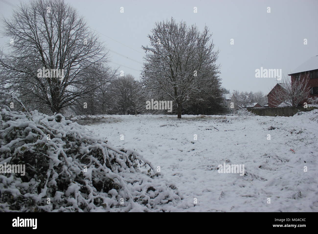 Snow, wintertime, oxfordshire Stock Photo