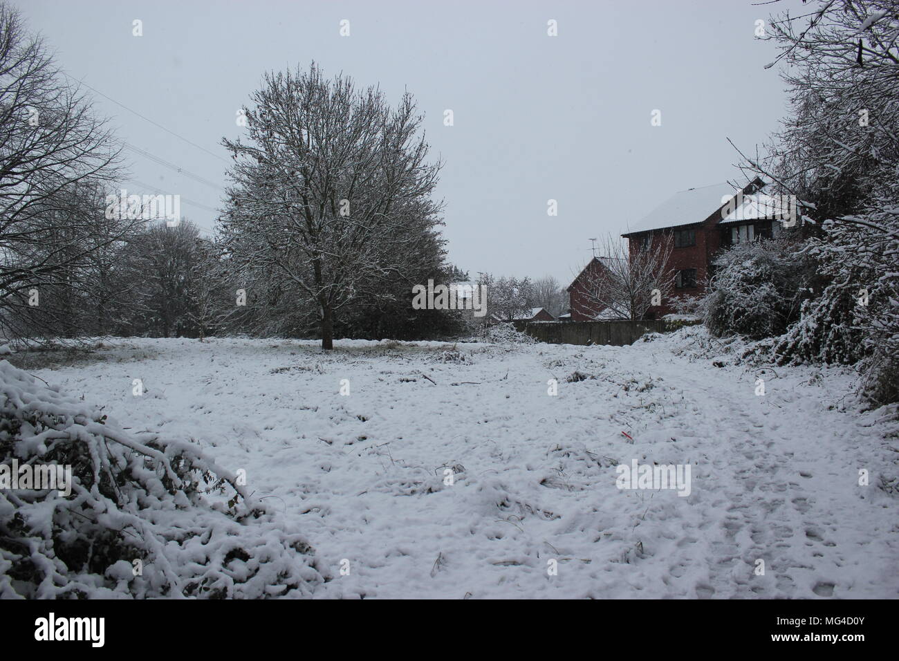 Snow, wintertime, oxfordshire Stock Photo