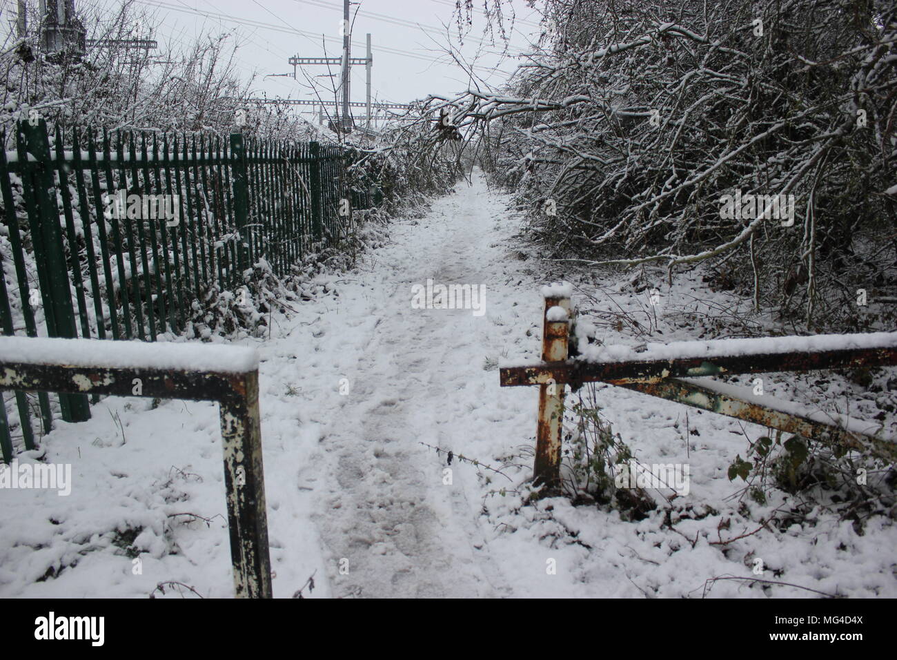Snow, wintertime, oxfordshire Stock Photo