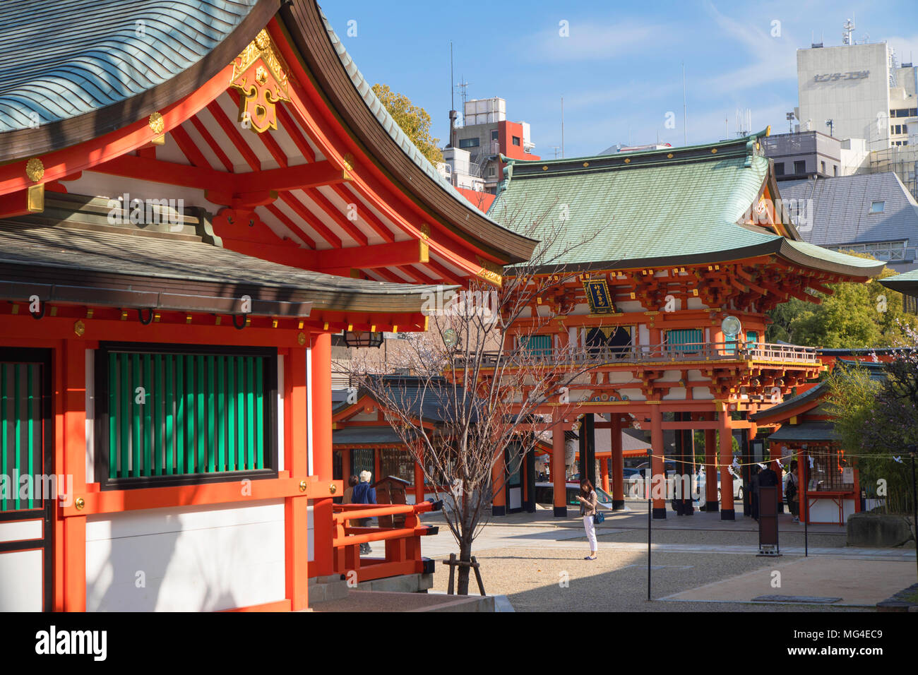 Ikuta Jinja shrine, Kobe, Kansai, Japan Stock Photo