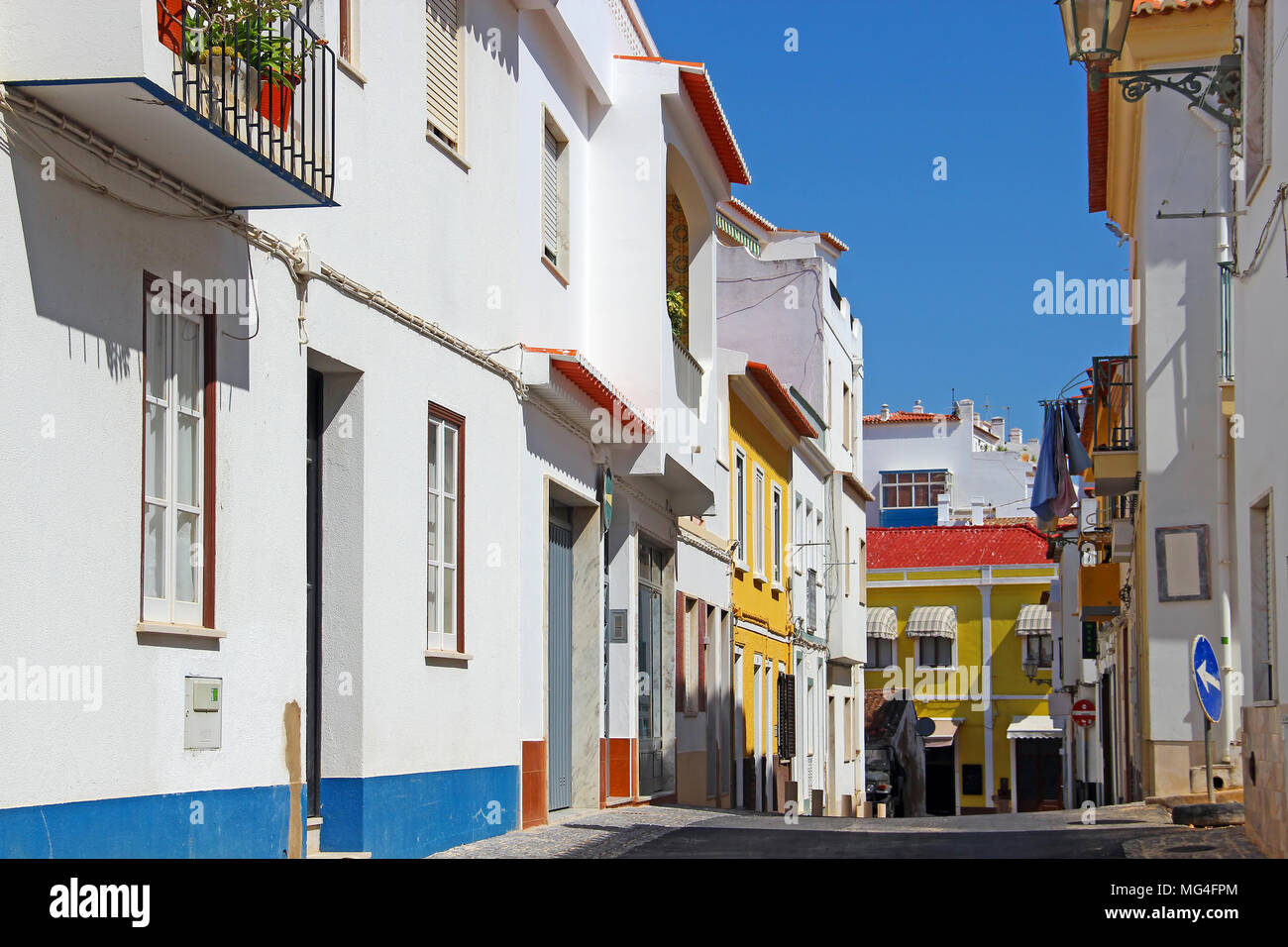 Colorful street in Lagos, Algarve, Portugal Stock Photo