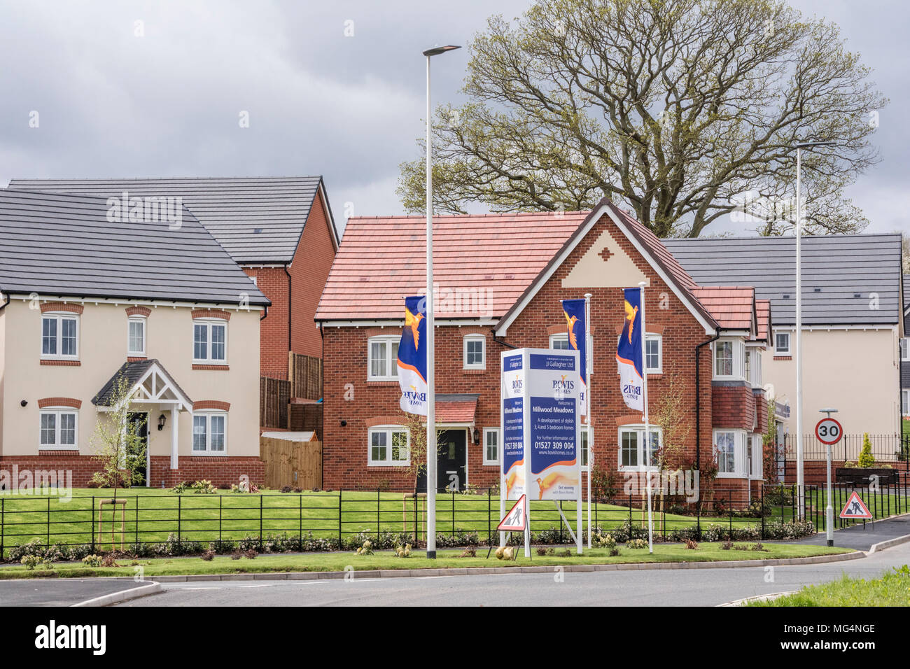 New housing development by Bovis Homes on former green belt land