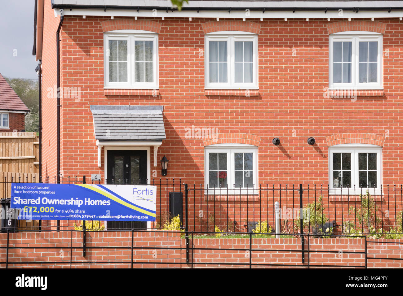 Shared ownership with a new housing development by Bovis Homes on former green belt land, Redditch, Worcestershire, England, UK. Stock Photo