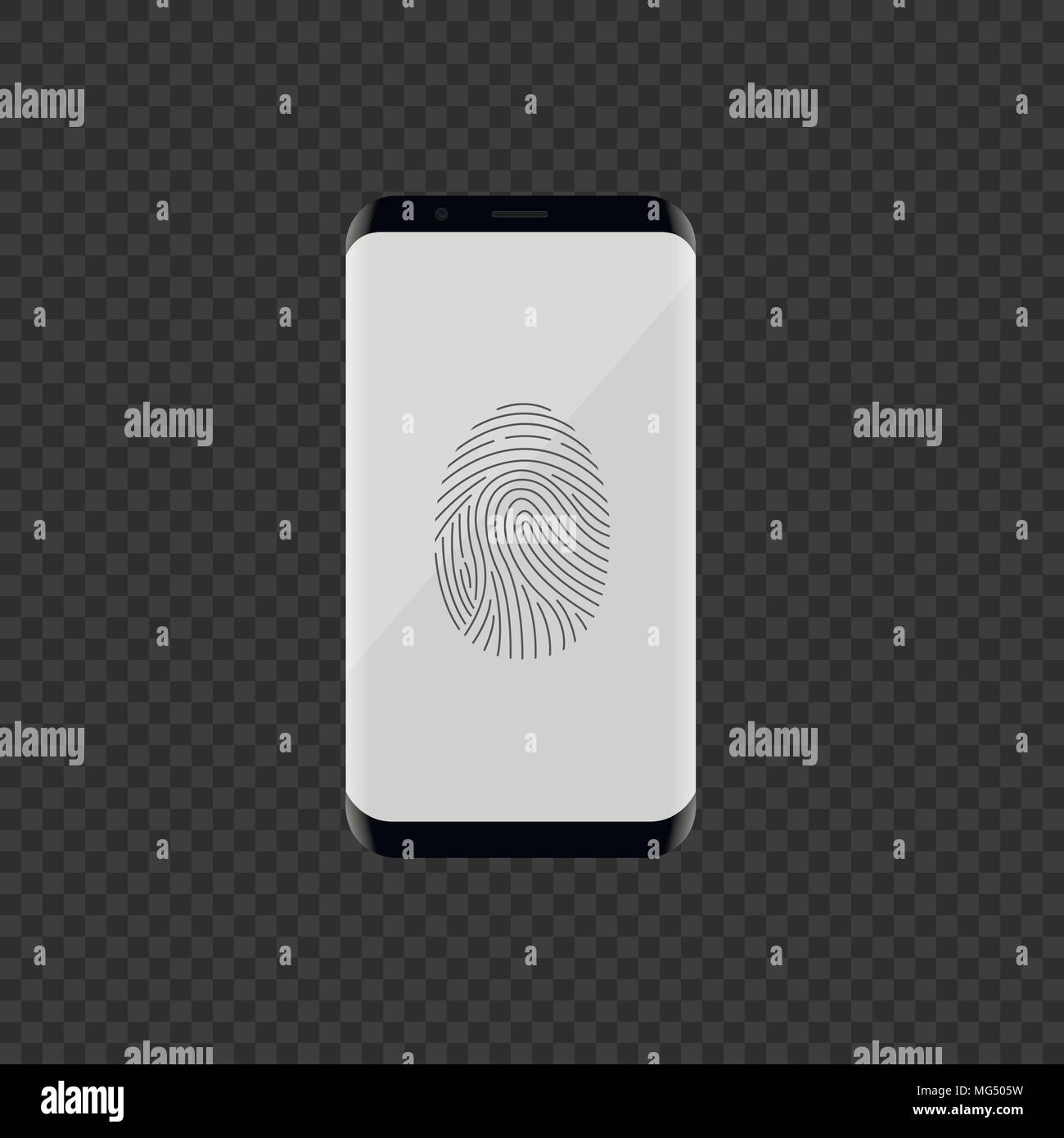 Smartphone with fingerprint scan Stock Vector Image & Art Alamy