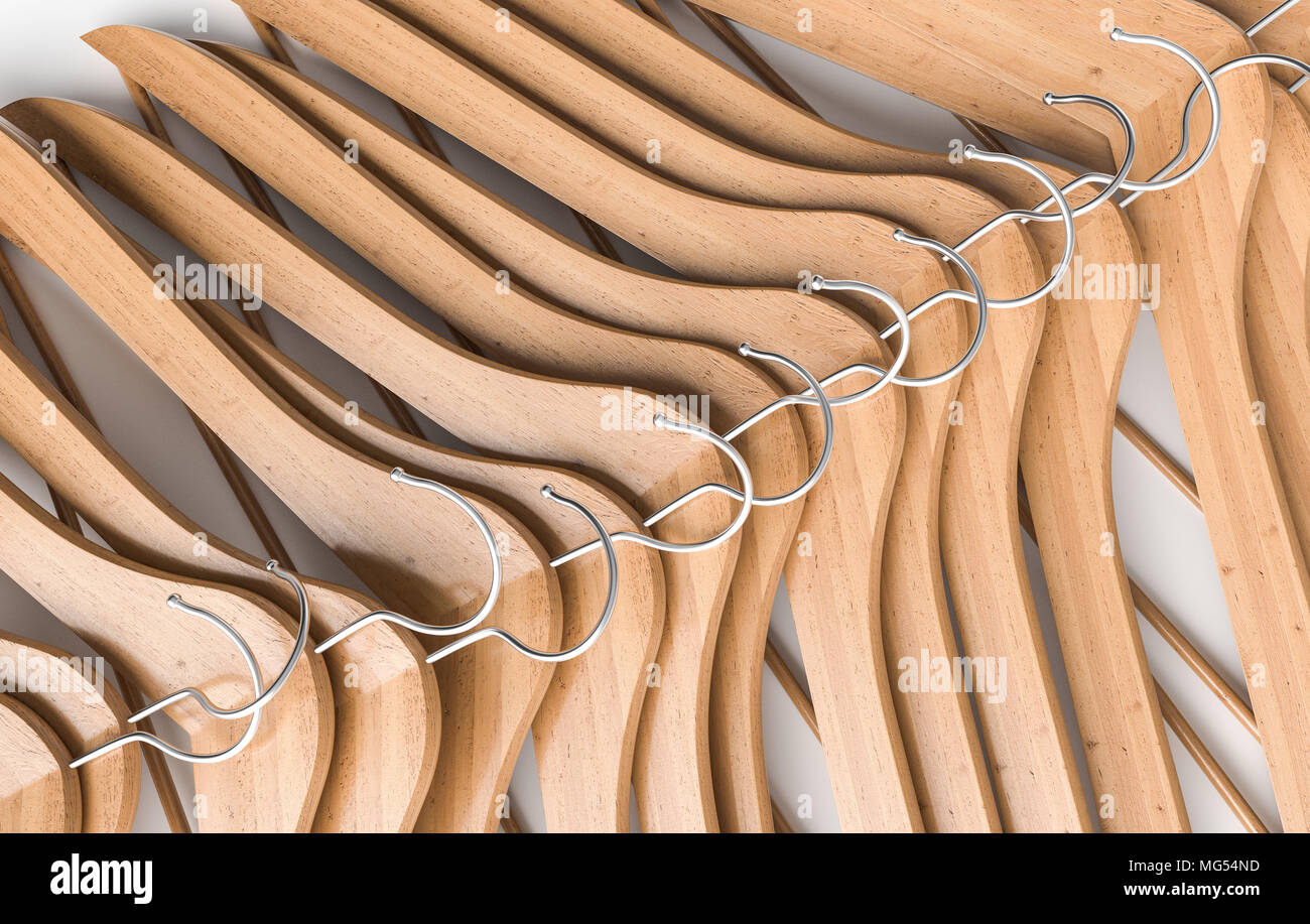 Wooden bow in a row -- 3D Rendering Stock Photo